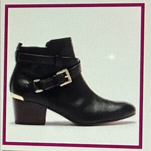 Coach Women’s Black Leather Pauline Heeled Ankle Boots Sz. 9.5